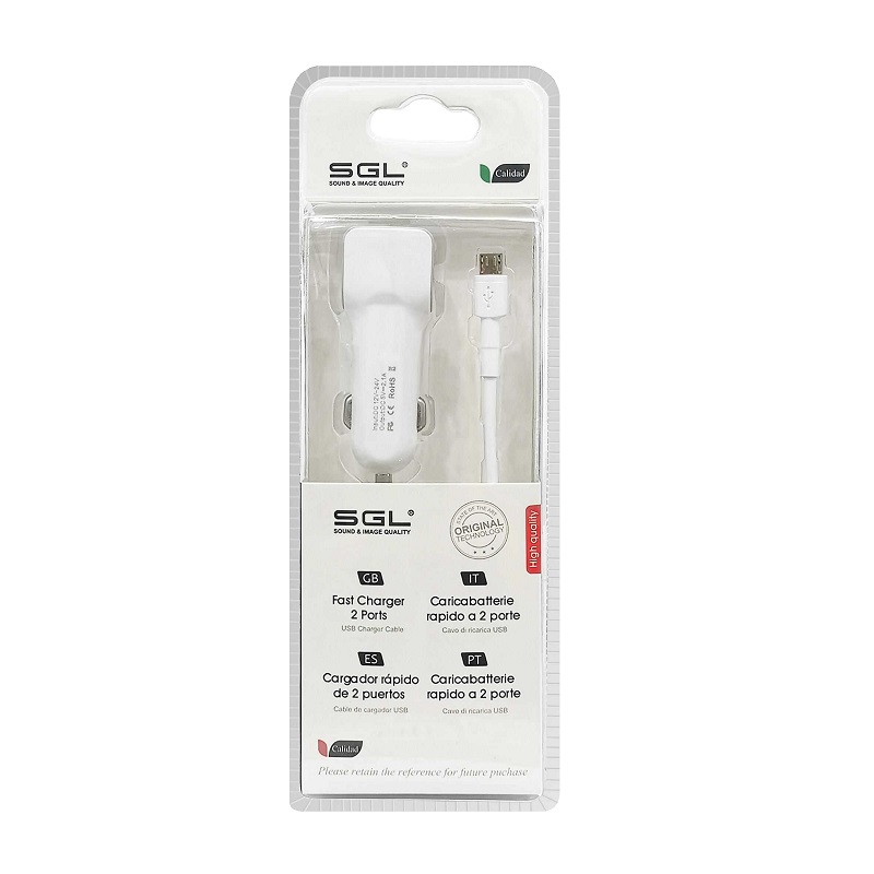 Зарядно за кола - Micro USB - 1m - V8-D13 - 110206