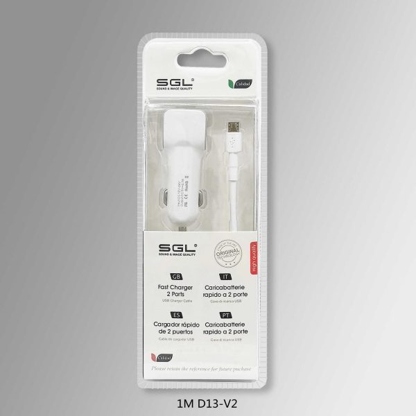 Зарядно за кола - Micro USB - 1m - V8-D13 - 110206