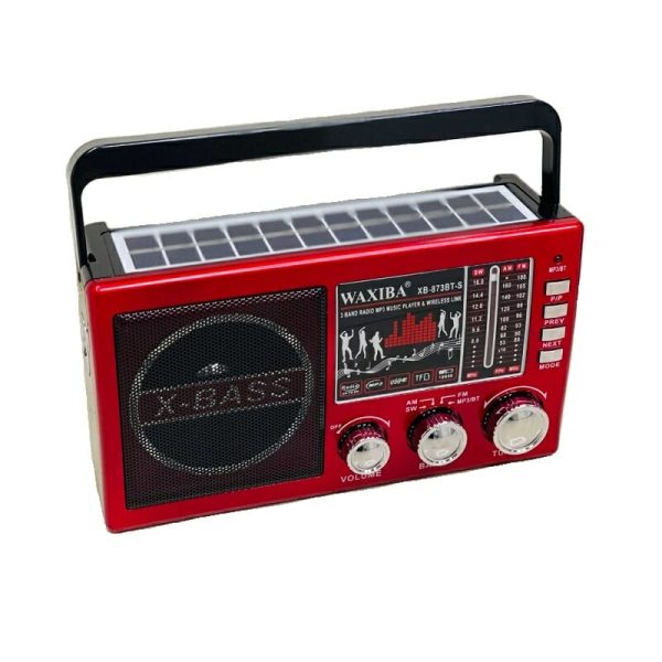 Презареждащо се радио със соларен панел - XB-873BT-S  - 219211 - Червено