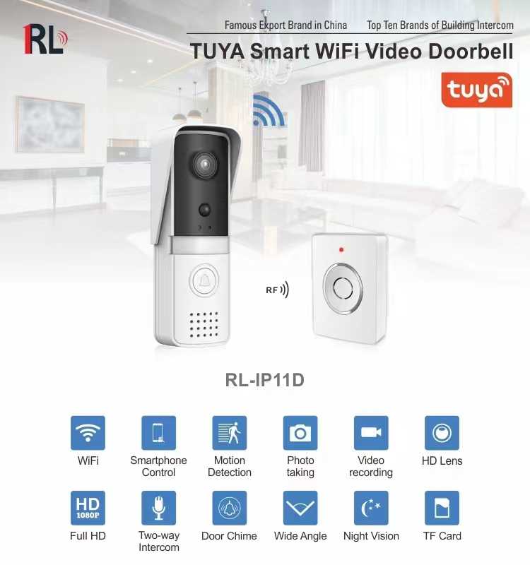 Безжичен звънец за врата с камера - RL-IP11D - 488790