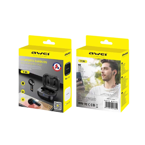 Безжични слушалки с калъф за зареждане - Bluetooth - T36 - AWEI - 888704