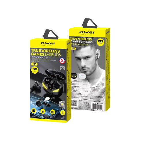 Безжични слушалки с калъф за зареждане - Bluetooth - T35 - AWEI - 888827