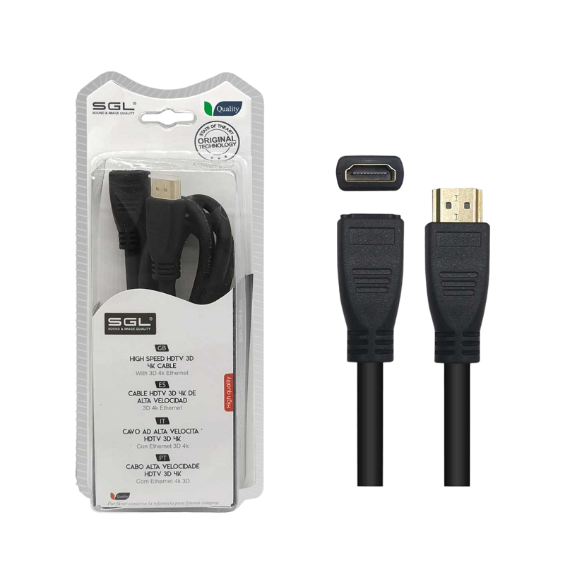 HDMI кабел с мъжки и женски конкетор - 1592C - 3м - 095271
