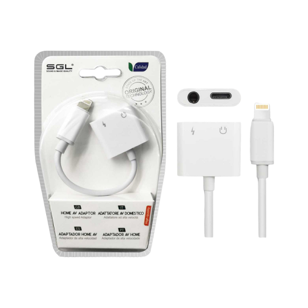 Адаптер за iOs 2в1 – жак порт и зареждане  - T58 - 096070