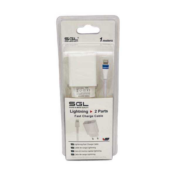 Адаптер за зареждане с кабел и 2 USB порта - Lightning - бързо зареждане - B5 -F2 - 1M - 099521