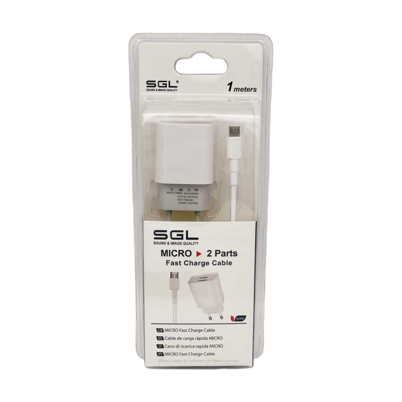 Адаптер за зареждане с кабел - Micro USB - Quick Charge - D13-S2 - 1м - 099569