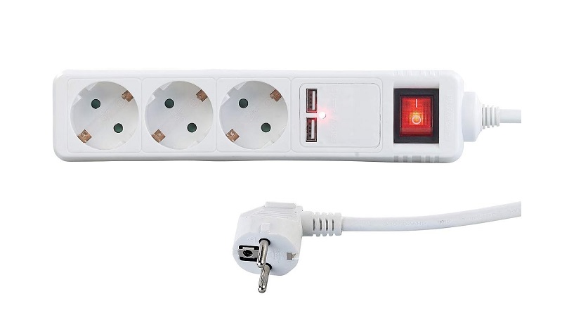 Πολύπριζο 3 θέσεων με διακόπτη και 2 θύρες USB - Σούκο - ST-GB03SU - 5m - 031351