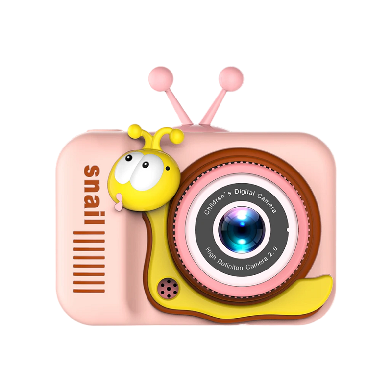 Детски дигитален фотоапарат - Q2 - Охлюв - 810651 - Розов