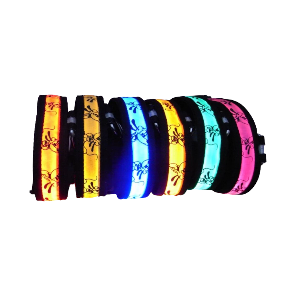 Нашийник за кучета с LED светлини - 2.5 см - S/M/L - 550234