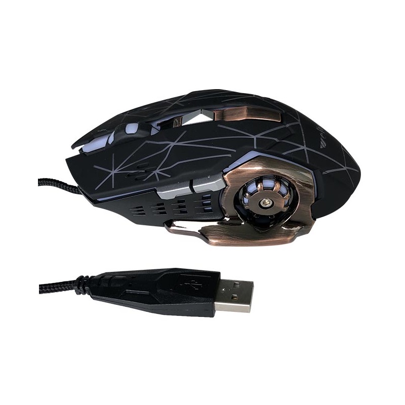 Кабелна гейминг мишка с цветно осветление - LED - S200 - Weibo - 652005