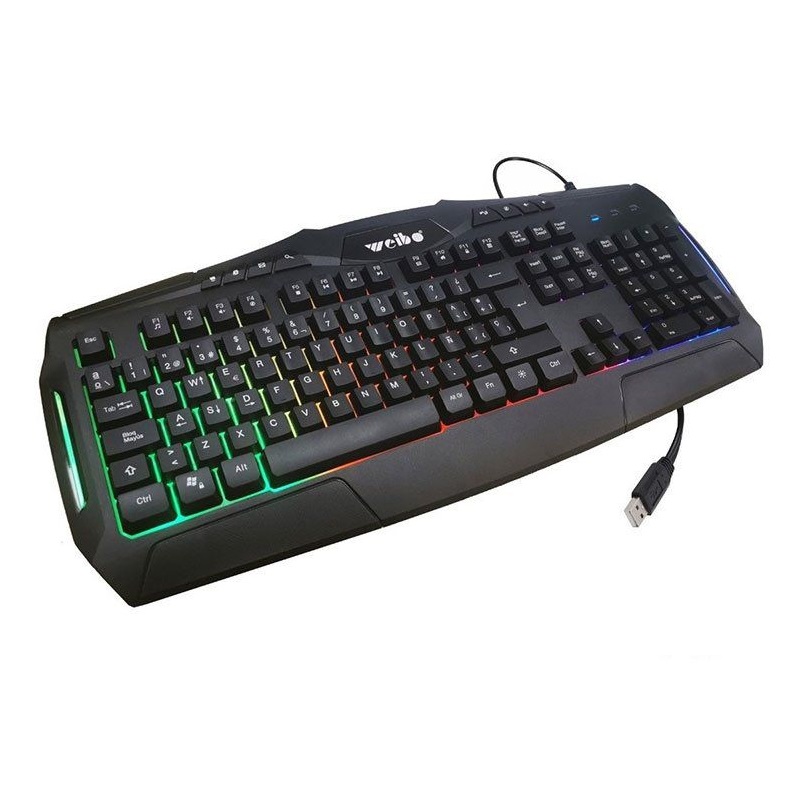 Кабелна геймърска клавиатура - LED RGB - WB540 - Weibo - 655402