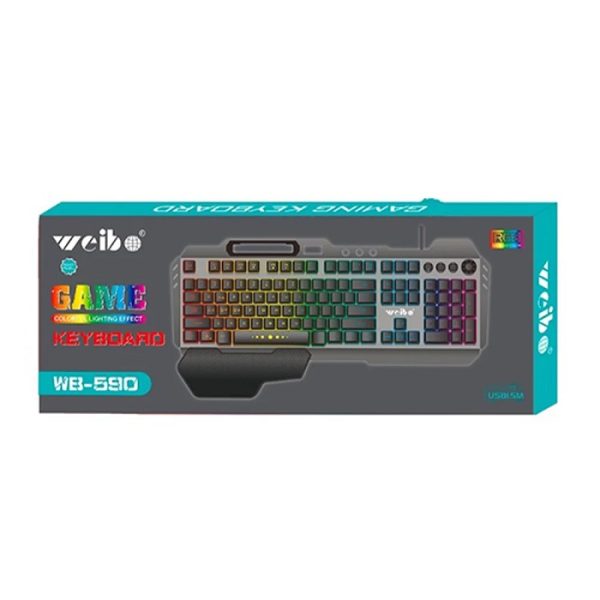 Кабелна геймърска клавиатура - LED RGB - WB590 - Weibo - 655907