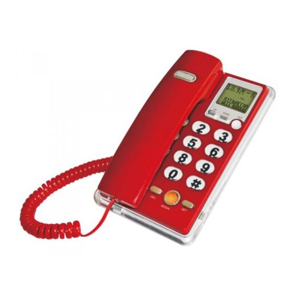 Стационарен телефон с кабел - OHO - 208 - 102082 - Червен