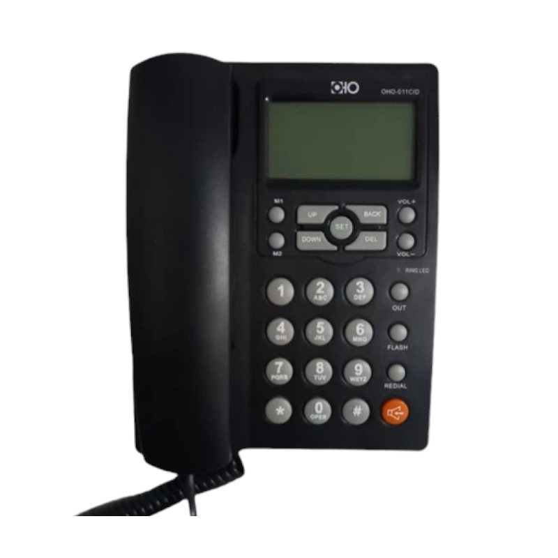 Стационарен телефон с кабел и множество функции - OHO - 011 - 300641 - Черен