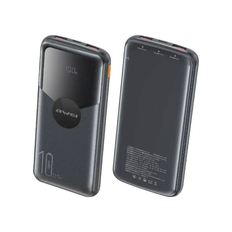 Външна батерия - Powerbank - P63K - 10.000mah - 22.5W - AWEI - 009874 - Черна