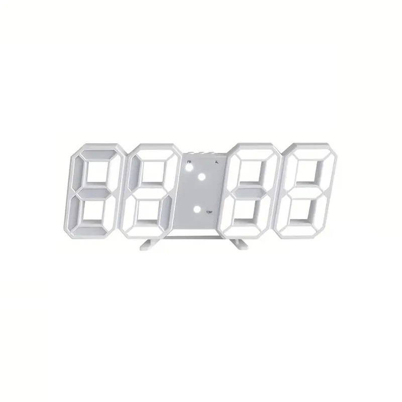 Цифров часовник - Будилник - 6609 - 466097 - Бял