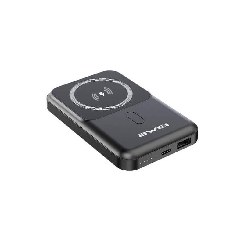 Външна батерия с кабелно и магнитно зареждане - P139K - 10.000mah - 22.5W - AWEI - 002400 - Черна