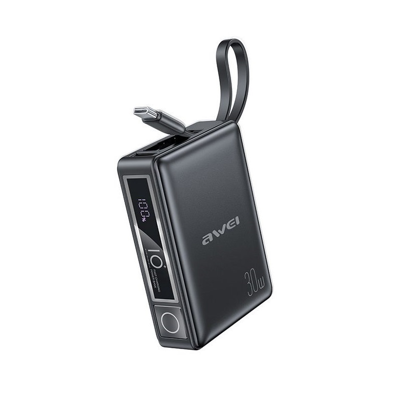 Външна батерия - P87K - 10.000mah - 30W - AWEI - 008624 - Черна