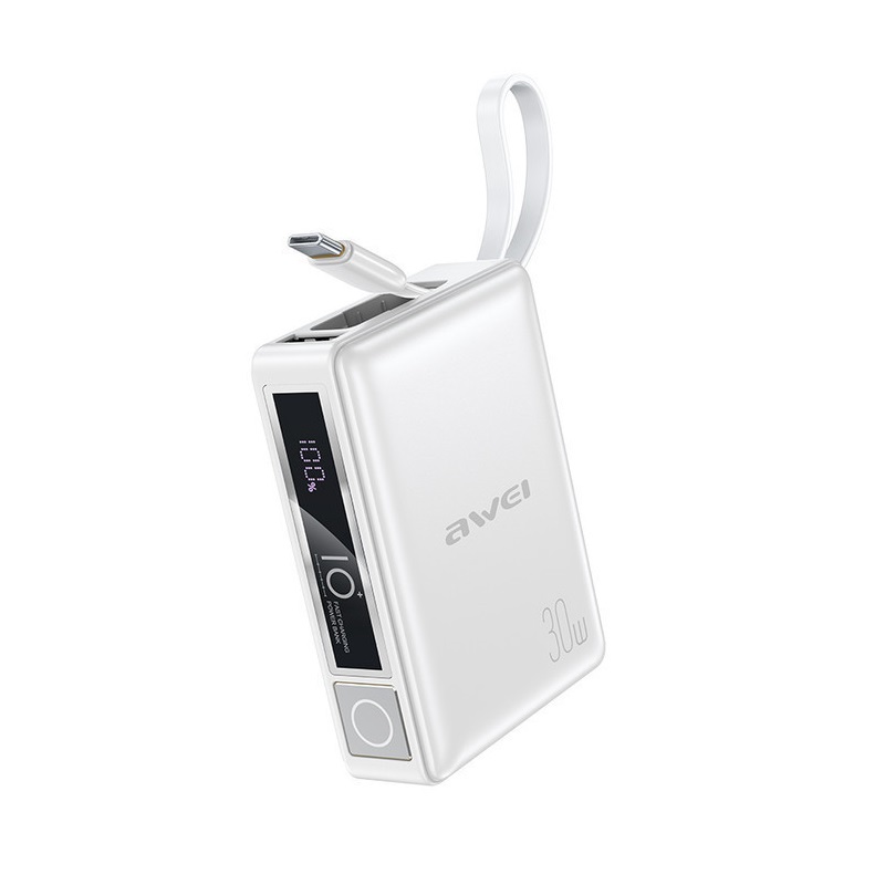 Външна батерия - P87K - 10.000mah - 30W - AWEI - 008648 - Бяла