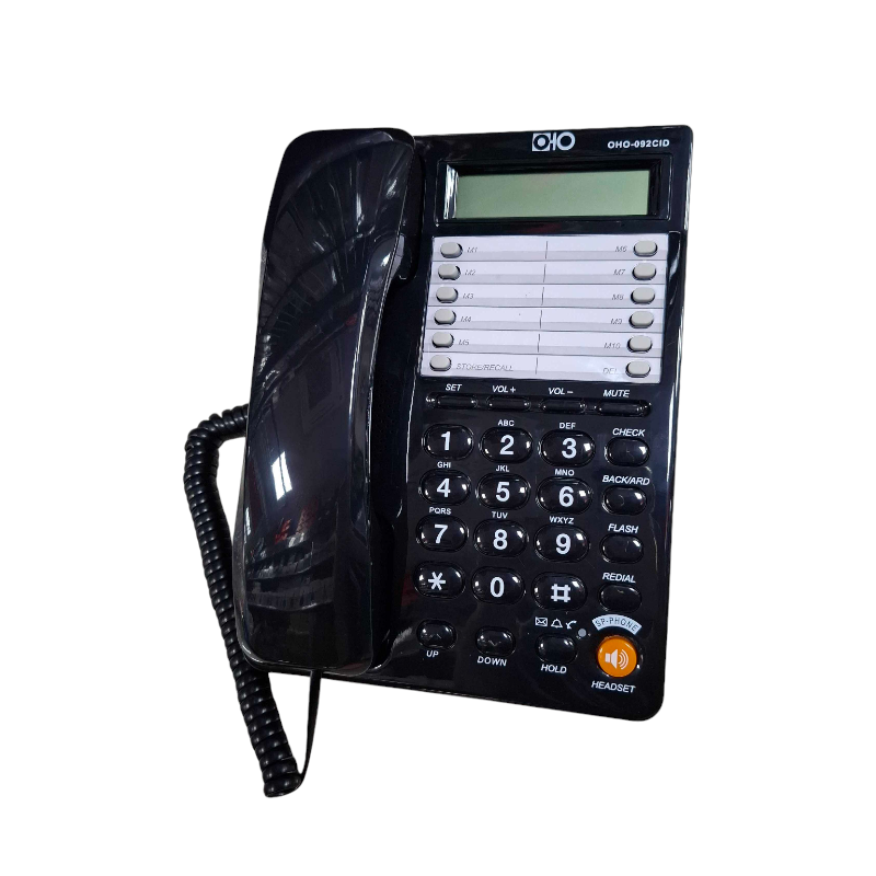 Стационарен телефон с кабел - OHO - 092 - 300757 - Черен