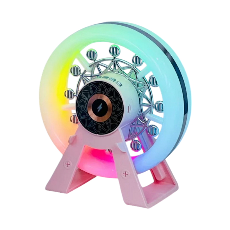 Bluetooth тонколонка с безжична база за зареждане на телефон - Wheel - L-38B - 811580 - Розова