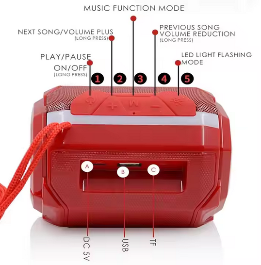 Bluetooth безжична тонколонка - TG162 - 886991 - Черна