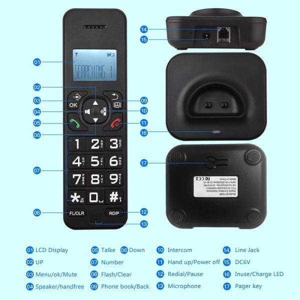 Безжичен стационарен телефон - D1102B - 812075