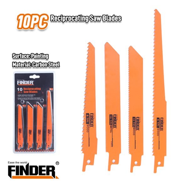 Комплект резервни остриета за саблен трион - 10pcs - Finder - 191572