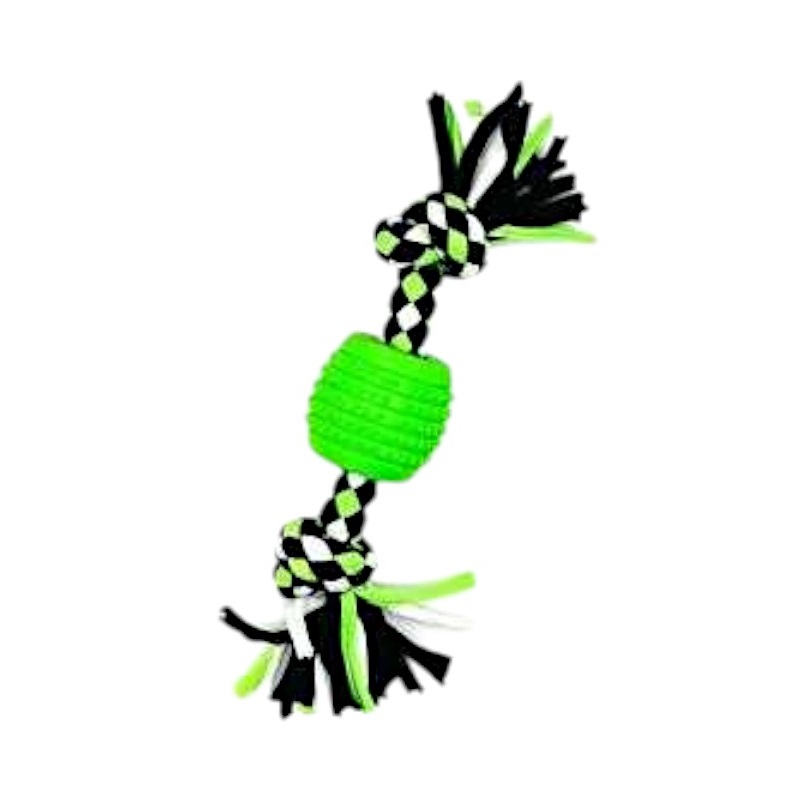 Въжена играчка за кучета с топка за дъвчене – 22 см – 550519
