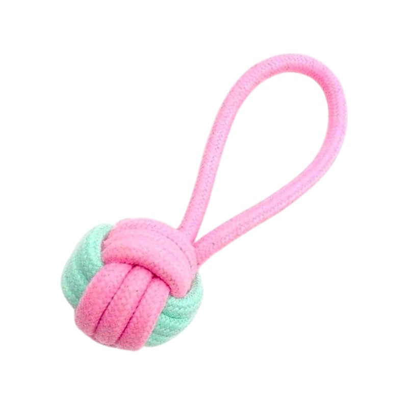 Въжена играчка за кучета с топка - 18x6 см - 12 бр - 550586