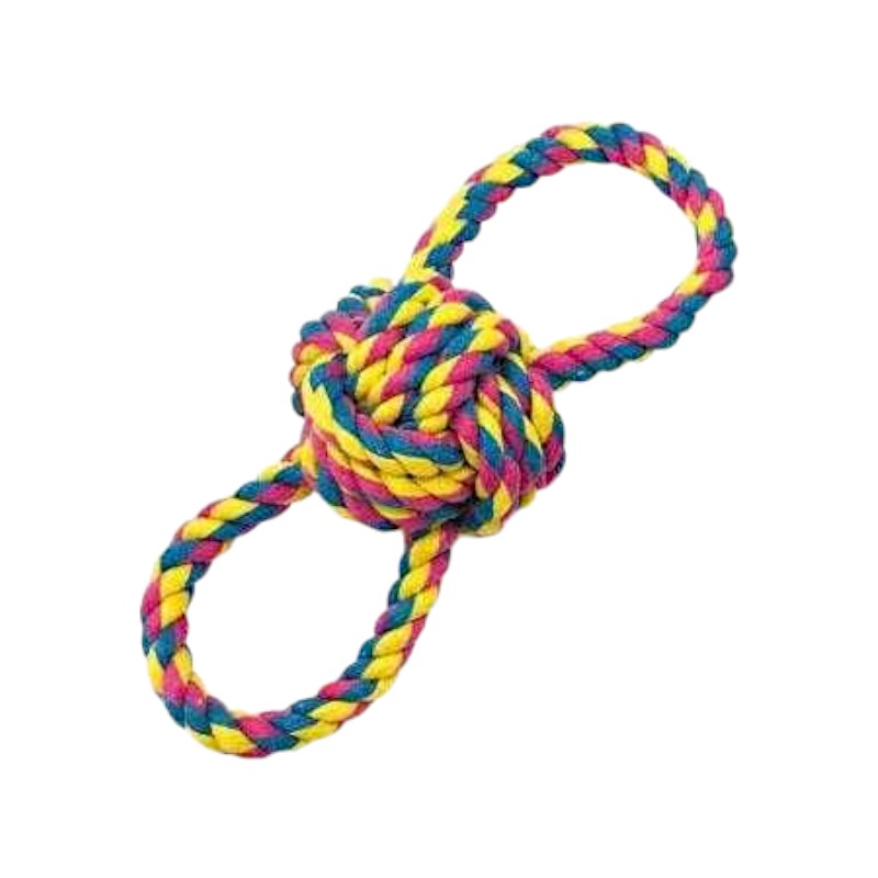 Играчка за кучета с въжена топка - 22 см - 550628
