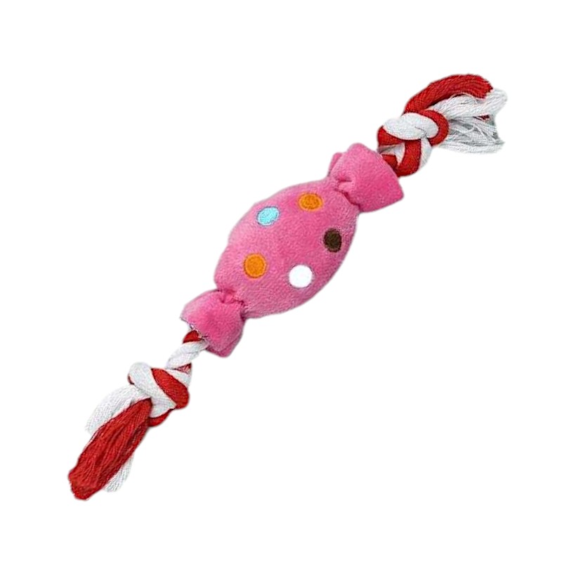Плюшена играчка за кучета с въже – 24x10см – 550696