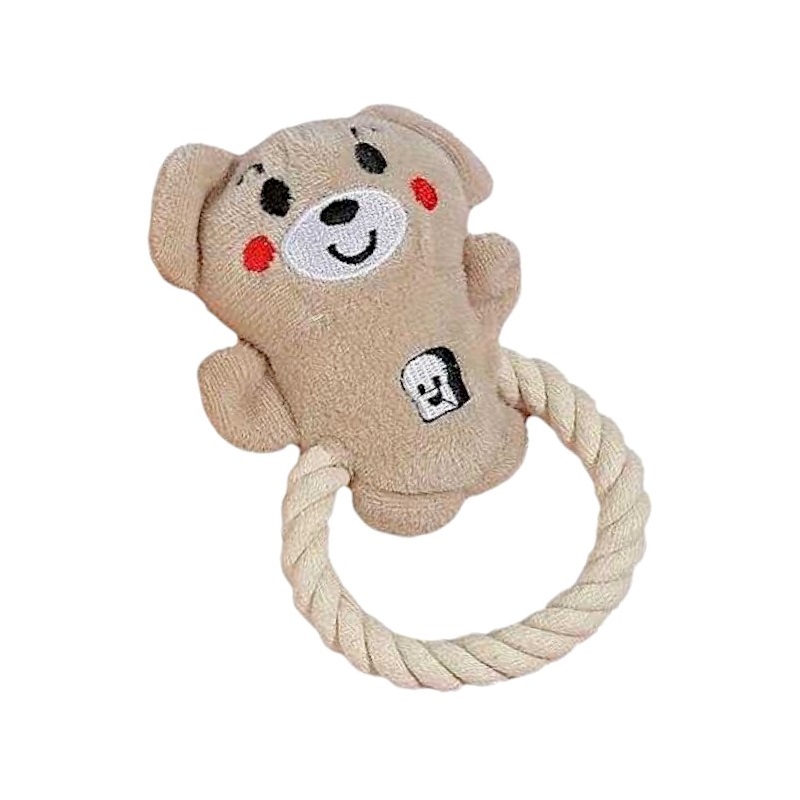 Плюшена играчка за куче с въжена дръжка – 15см – 550837