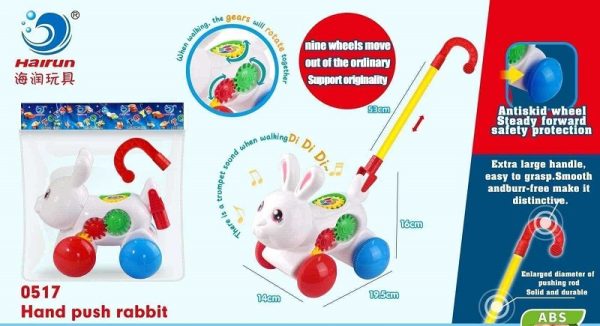 Играчка за бутане - Зайче - 0517 - 117290 - Бяла
