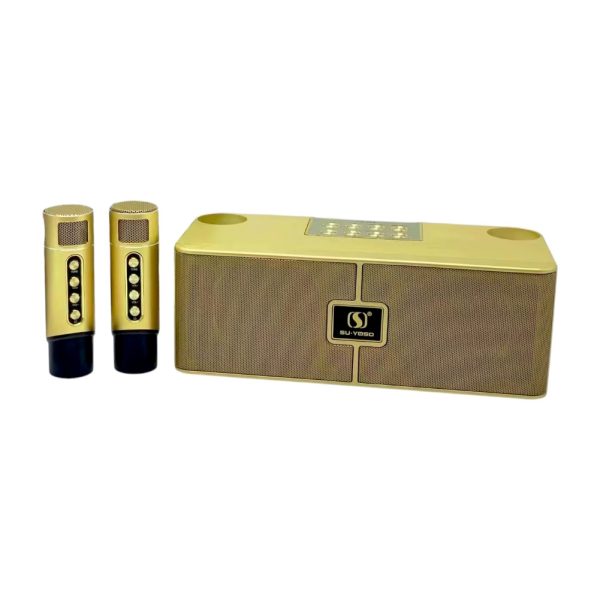 Bluetooth тонколонка с два микрофона - YS-204 - 887202 - Златиста