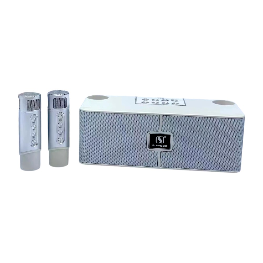 Bluetooth тонколонка с два микрофона - YS-204 - 887202 - Сребриста