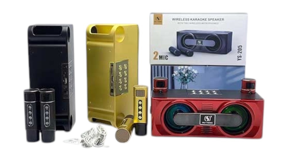 Bluetooth тонколонка с два микрофона - YS-205 - 887226 - Златиста