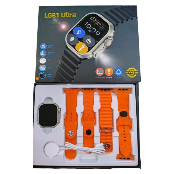 Смарт часовник с 4 каишки - LG81 Ultra - 065110 - Оранжев