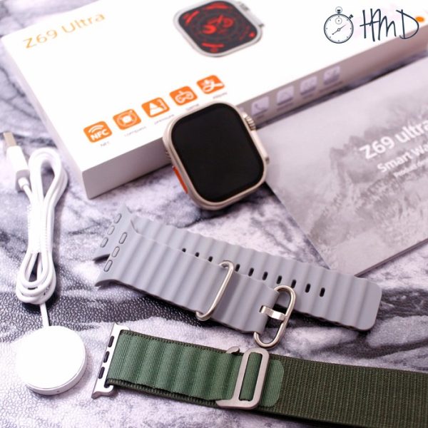 Смарт часовник с 2 каишки - Z69 Ultra - 687996 - Зелен/Сив