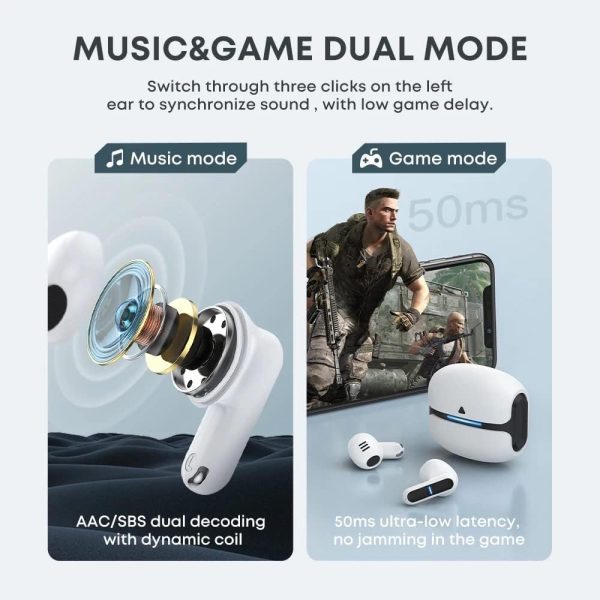 Ασύρματα ακουστικά Bluetooth με θήκη φόρτισης - TG-11 - 721289 - White