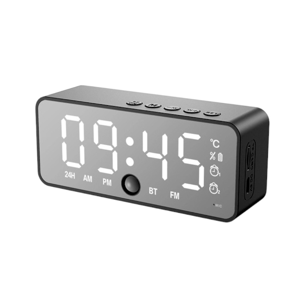 Дигитален часовник и будилник - Bluetooth - K11 - 886175 - Черен