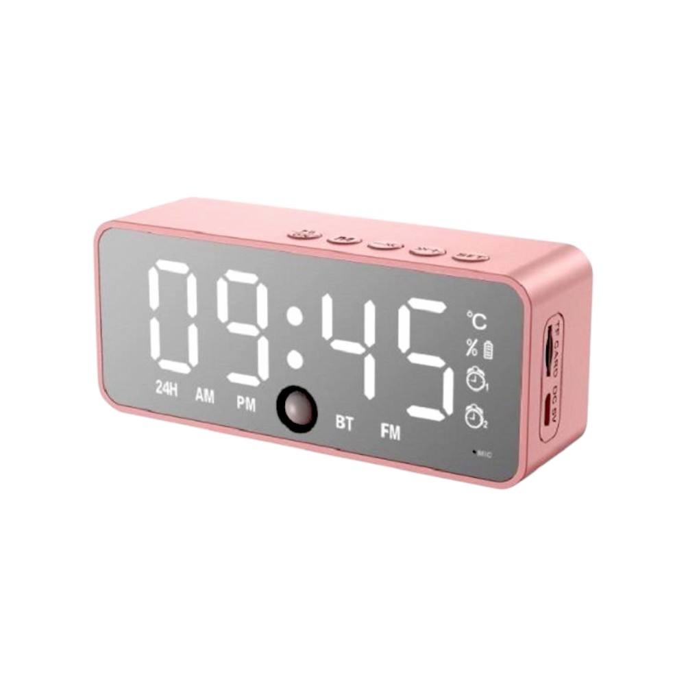 Дигитален часовник и будилник - Bluetooth - K11 - 886175 - Розов