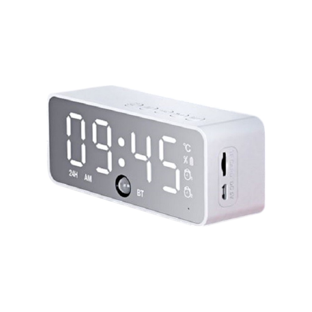 Дигитален часовник и будилник - Bluetooth - K11 - 886175 - Бял