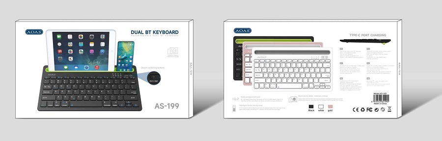Безжична Bluetooth клавиатура - AS199 - AOAS - 651992 - Черна
